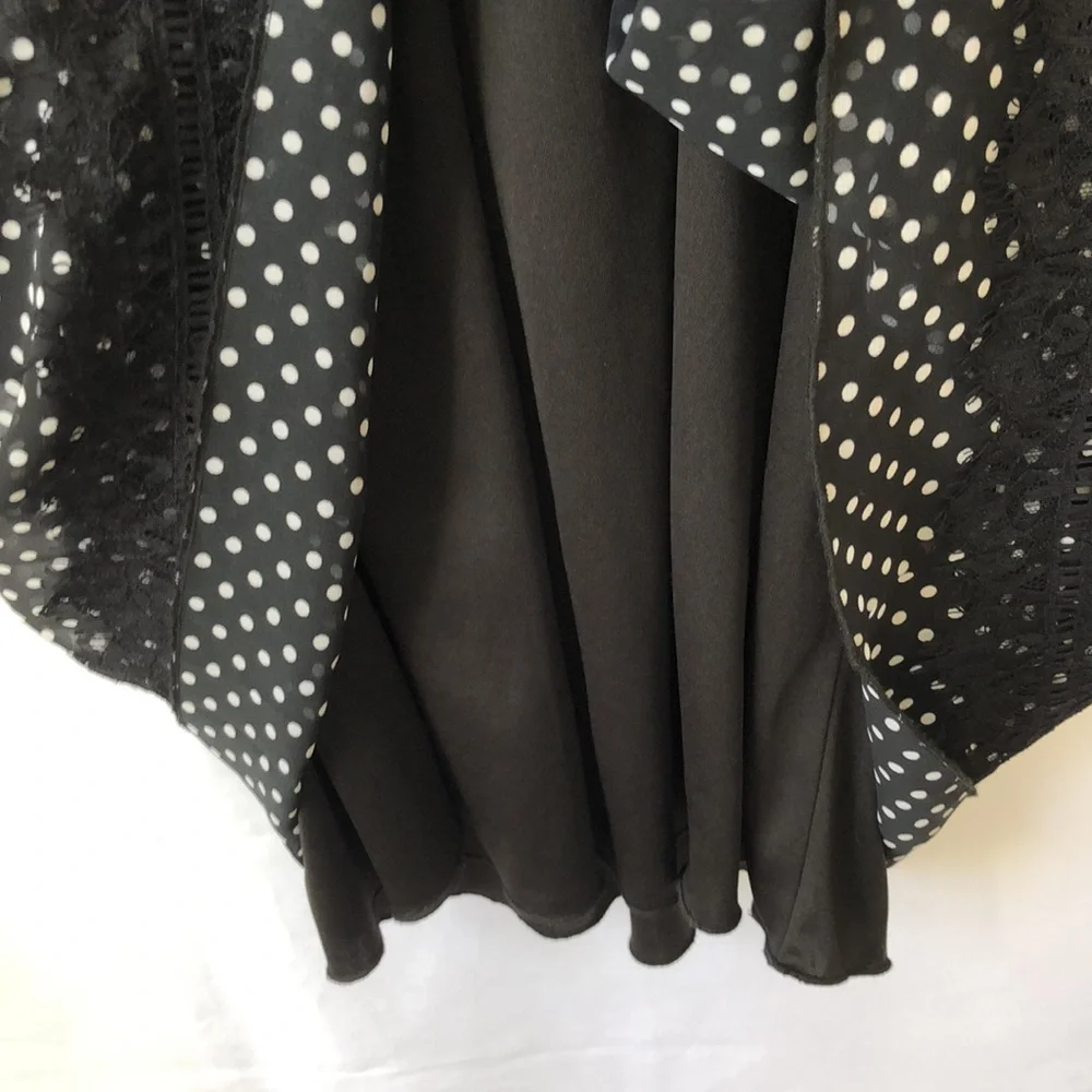 Enfocus Black and Polka Dot‎ MIDI Dress Size 6